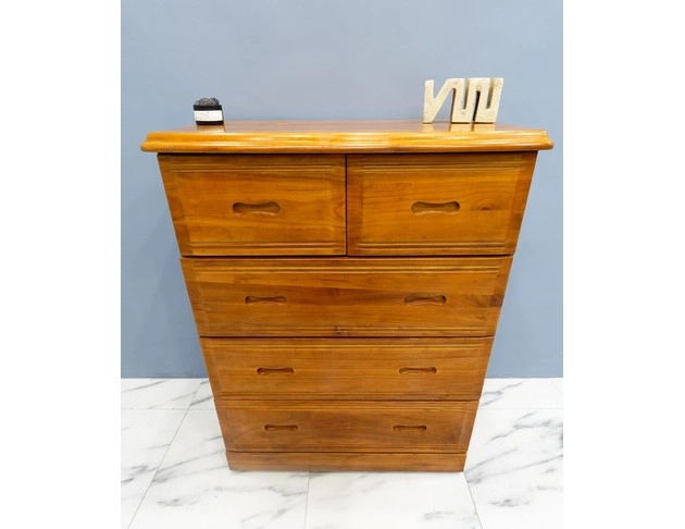 二手柚木色五斗櫃