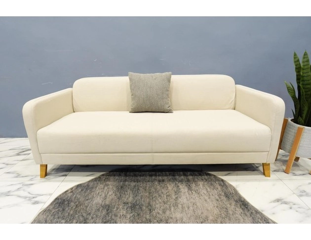 米色雙人布沙發