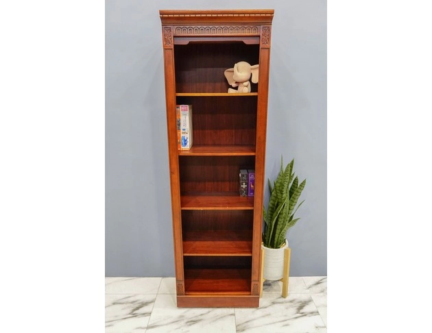 鄉村風柚木色開放式書櫃