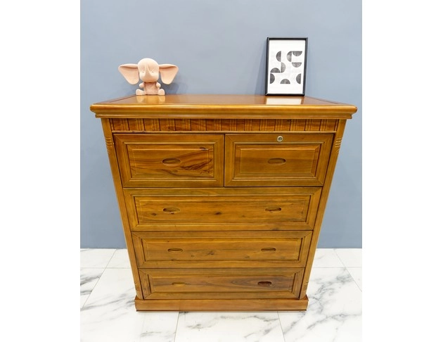 樟木鄉村風五斗櫃