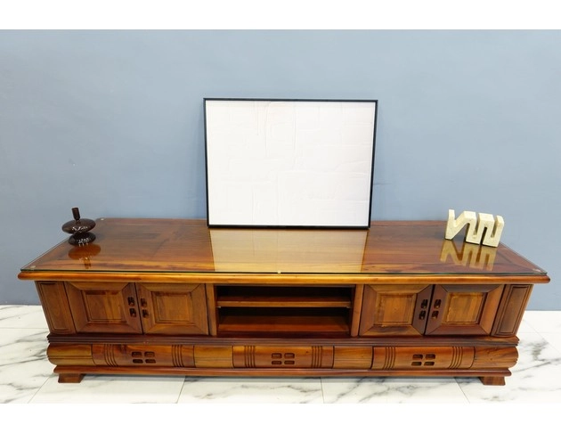 鄉村風桃花心木實木電視櫃