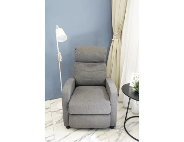 灰色布面功能單人沙發