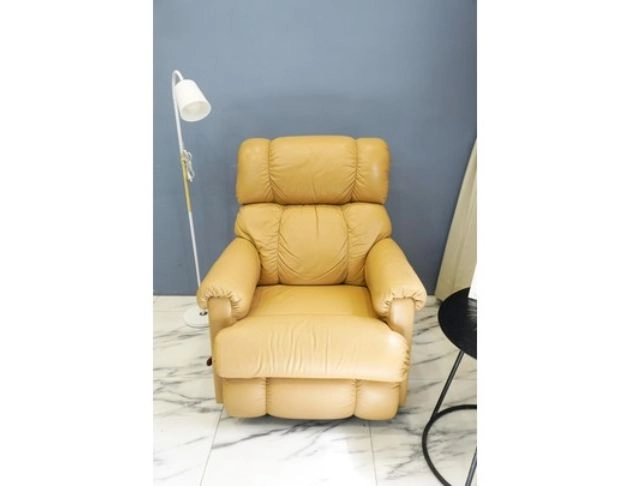  半牛皮簡約風單人沙發